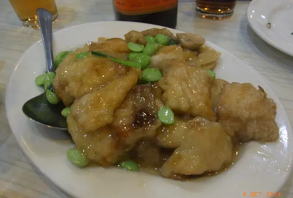 白身魚と枝豆のオイスターソース