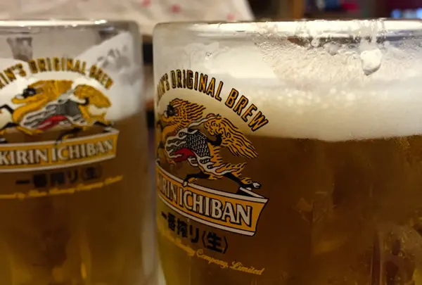温泉でビール