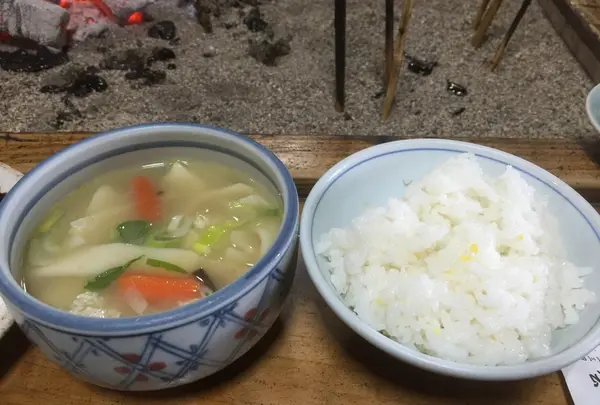 だんご汁ととうきびご飯