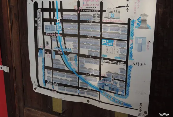 飛田新地料理組合のマップ