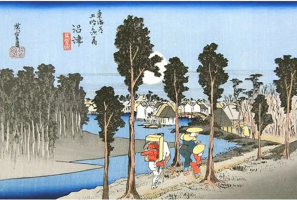 沼津宿  沼津（黄昏図）