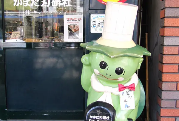 至る所にある河童のオブジェ
