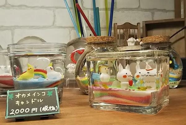 完成したクリアキャンドルの販売も