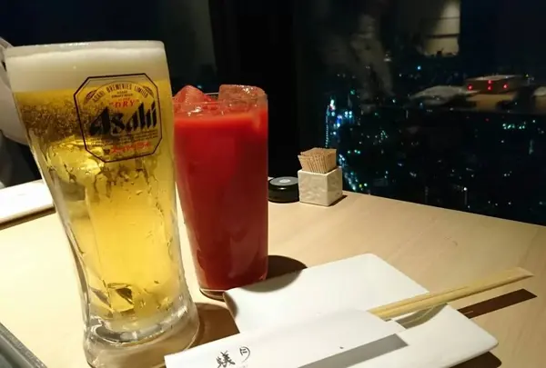 生ビール🍺とトマトジュース🍹