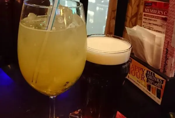 リアルエール🍺とアップルキウイ🥝カクテル