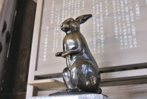 神社にウサギ。。。。？