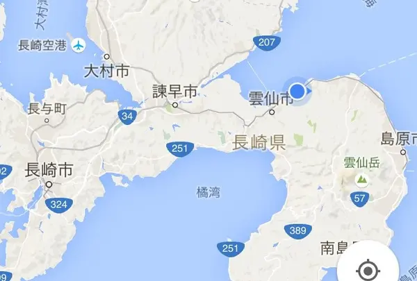 雲仙市から海沿いになります