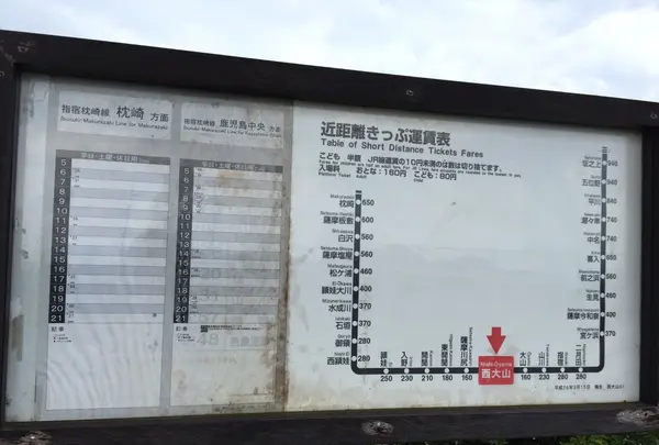 電車ごしの開聞岳を見られるか！？