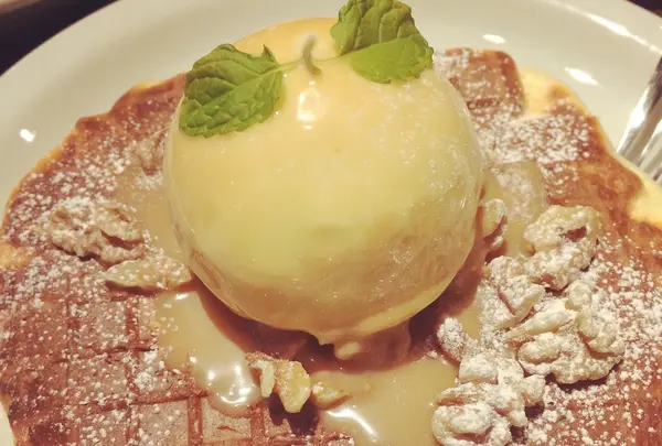 ふわっふわのワッフルパンケーキ♡