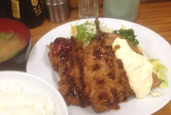 アジフライ&チキンカツ定食 ¥1300