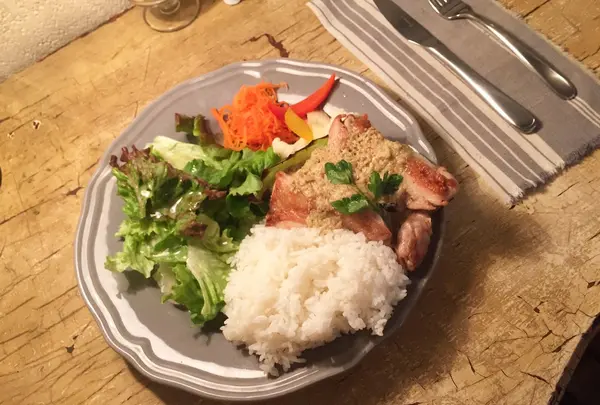 チキンソテーとキャベツのロースト