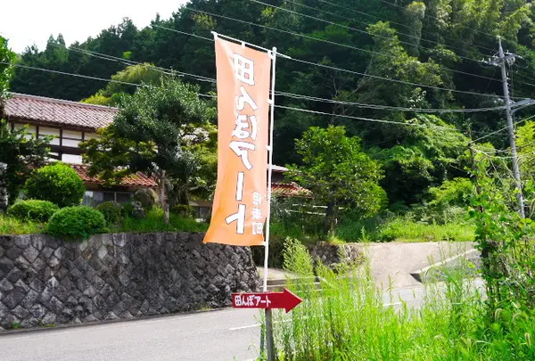 田んぼアートの旗