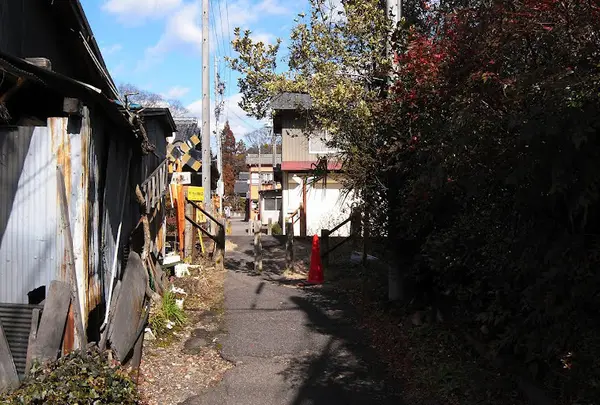 路地をぐいぐい入ります