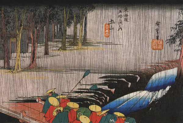 土山宿 田村神社を右手に見る。