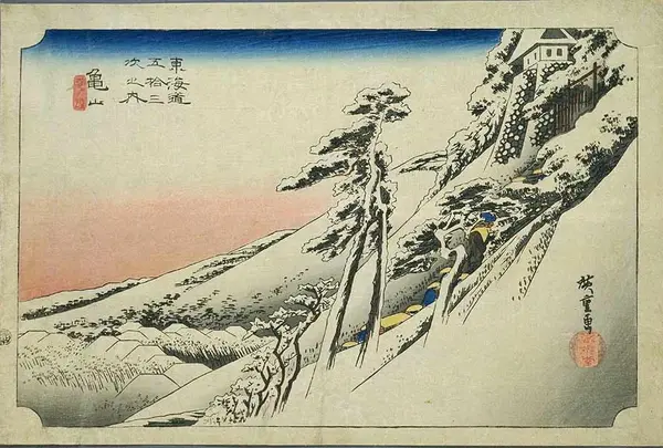東海道亀山宿    三叉路