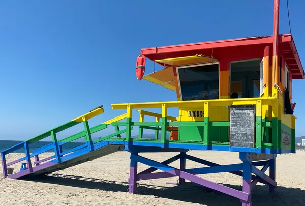 Venice Pride Flag Lifeguard Tower