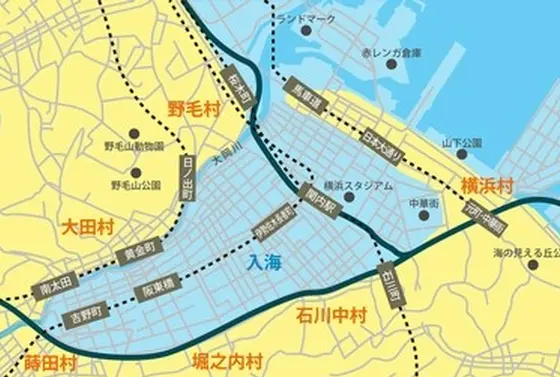 横浜は横に長い浜