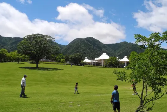 白い屋根が目印