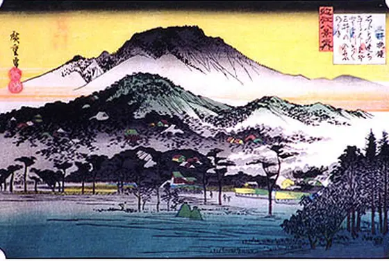 歌川広重画 近江八景「三井の晩鐘」