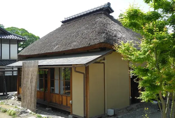 屋根に猫の胸飾り