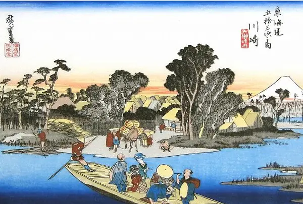 川崎宿  川崎（六合渡舟）