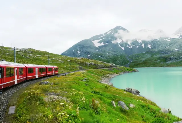 スイス 世界遺産の山々・葡萄畑・城など鉄道周遊