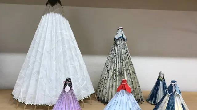 和傘の技術でランプシェード製作体験