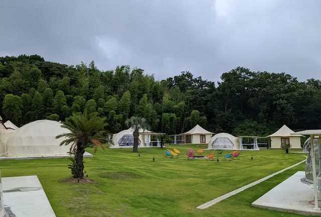 真夏の伊豆でグランピング