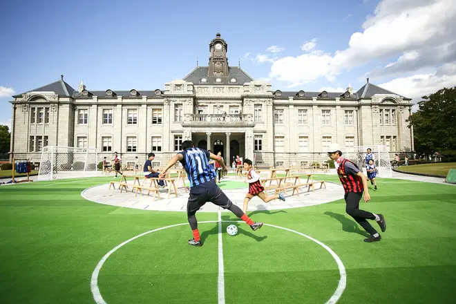 メイン会場の「文翔館」※2014年出展、トラフ建築設計事務所「World Cup」