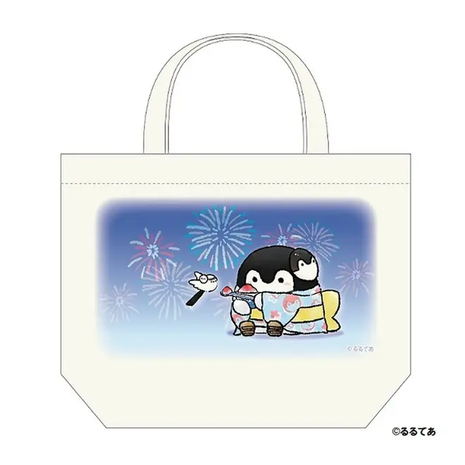 先行 コウペンちゃんの夏祭り ランチトートバッグ（花火）©るるてあ
