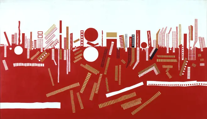 猪熊弦一郎《驚く可き風景(A)》1969年(c)公益財団法人ミモカ美術振興財団※無断転載禁止