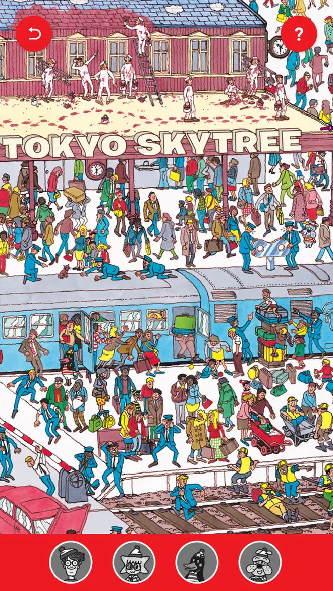 「スマホで、まちのなかからウォーリーをさがせ！」画面イメージ© DreamWorks Distribution Limited. All rights reserved.  　©TOKYO-SKYTREE