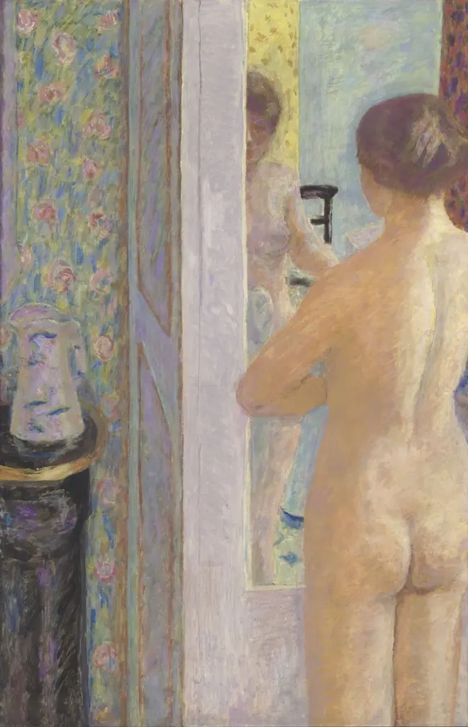 ピエール・ボナール《化粧室 あるいはバラ色の化粧室》　1914年　油彩、カンヴァス　オルセー美術館 　©️RMN-Grand Palais (musée d'Orsay) / Hervé Lewandowski / distributed by AMF