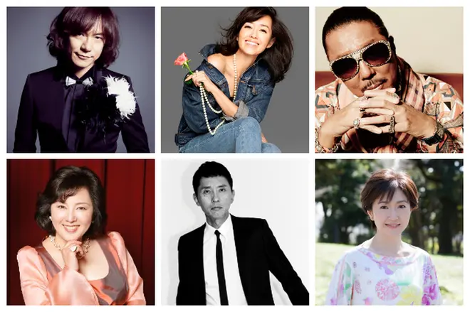 上からダイアモンド☆ユカイ、早見優、Bro.KORN、 左下から麻倉未稀、松重豊、生稲晃子
