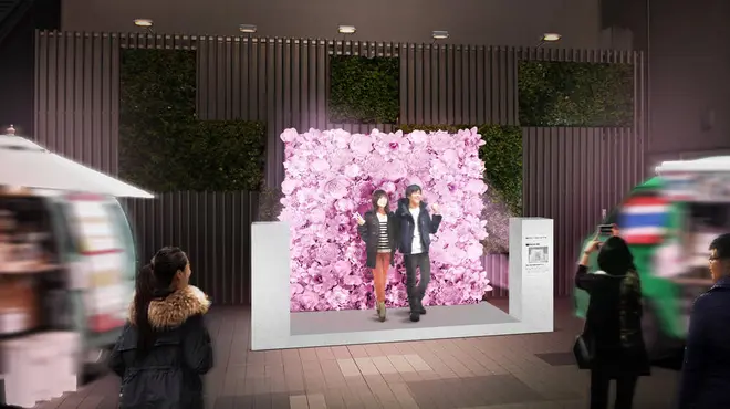 新宿ミロードモザイク通り広場「フラワーウォール」（イメージ）