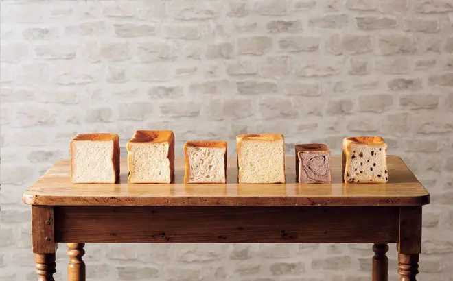(写真左から)ブレドール、俺のBakery＆Cafe、nukumuku、MIYABI、金谷ホテルベーカリー、高級食パン専門店 あずき