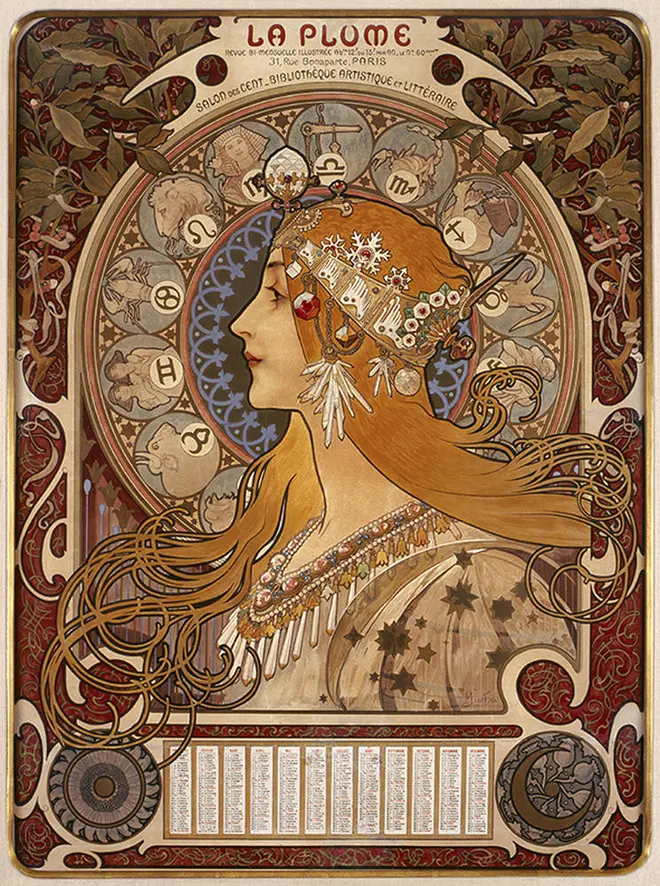 ＜黄道十二宮 ラ・プリュム誌のカレンダー＞1896年 OZAWAコレクション