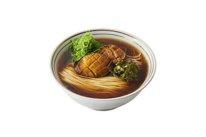 ラーメン⽟ ⾚備「冬の限定 アワビそば」