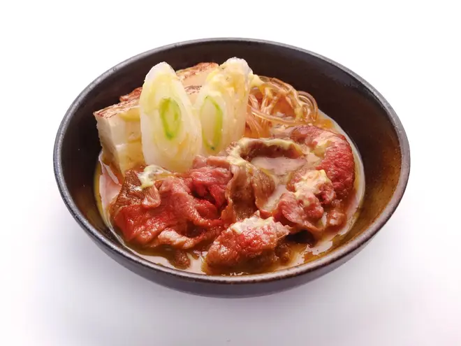 小鉢入りすき焼きの食品サンプル