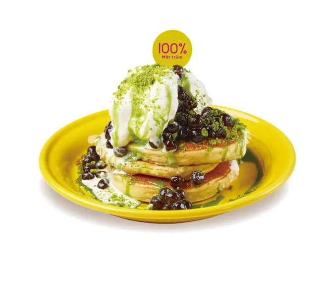 濃い宇治抹茶生タピオカスフレパンケーキ