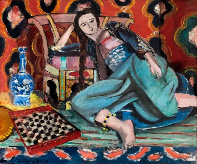 アンリ・マティス 《トルコの椅子にもたれるオダリスク》 1928年、油彩／カンヴァス、60.0×73.0cm、パリ市立近代美術館 Musée d’Art Moderne de la Ville de Paris（c）Musée d’Art Moderne／Roger-Viollet