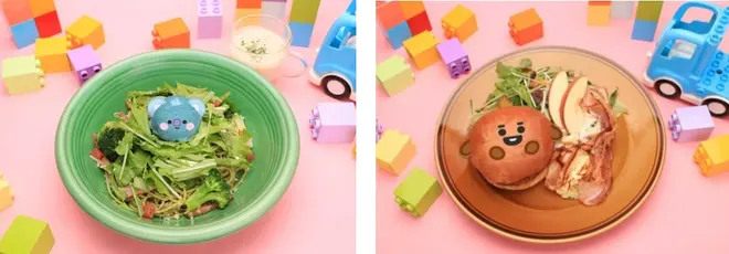 KOYAのくつろぎジェノベーゼ、SHOOKYのブラウンバーガー イメージ（c）BT21