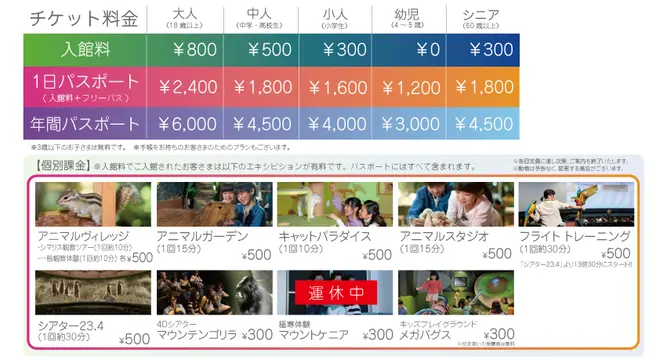 チケット料金と個別課金