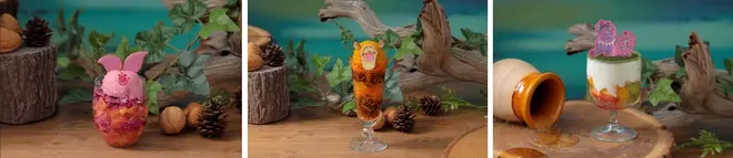 「ピグレット」コロコロサラダ、「ティガー」ぴょんぴょんサラダ、「ズオウ」と「ヒイタチ」食後のヨーグルトグラノーラ(c) Disney. Based on the 