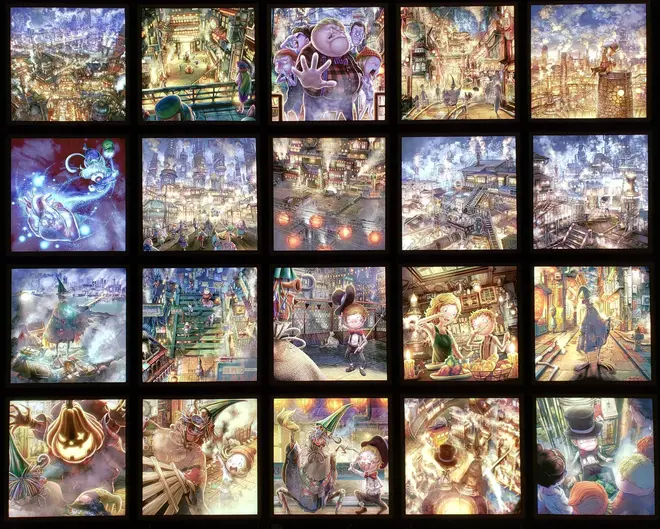 展示された光る絵画 (c) Akihiro Nishino/Yoshimoto Kogyo Co., Ltd.