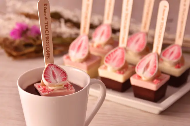 いちごにキスするチョコスプーン バーチャミ イメージ