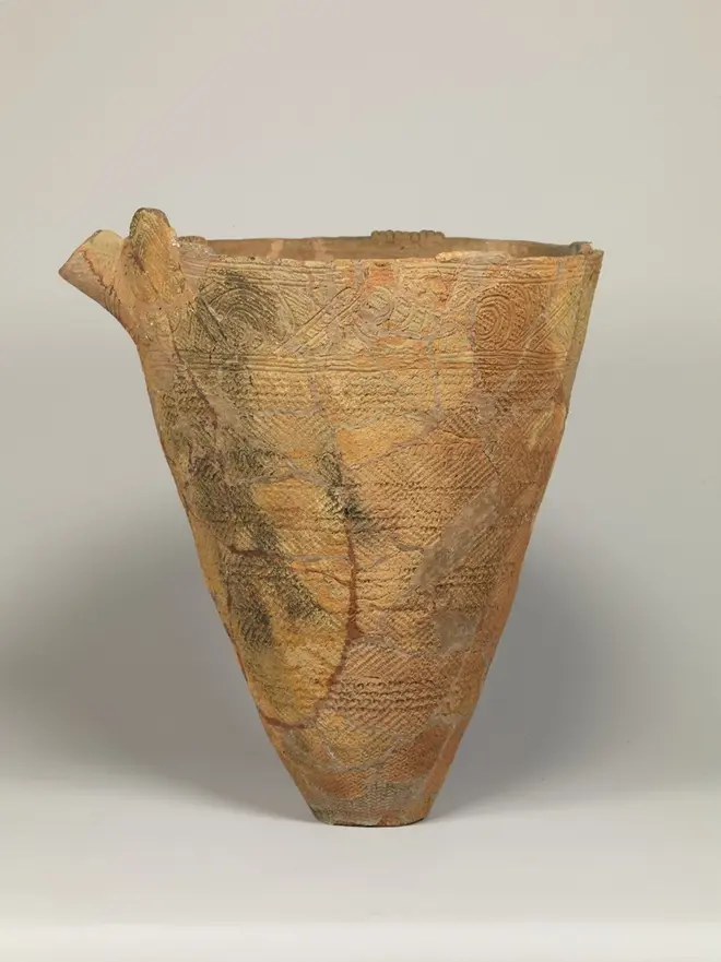 重要文化財 片(かた)口付(くちつき)深(ふか)鉢形(ばちがた)土器(どき) 埼玉県ふじみ野市 上福岡貝塚出土 個人蔵