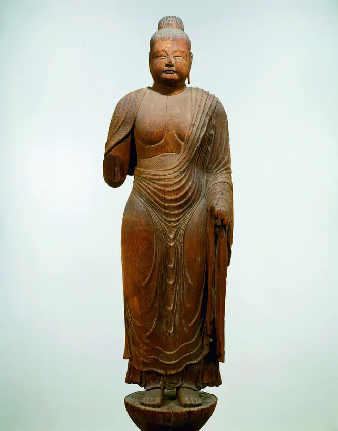 重要文化財　伝薬師如来立像　奈良時代・8 世紀　奈良・唐招提寺蔵（撮影：森村欣司、提供：奈良国立博物館）