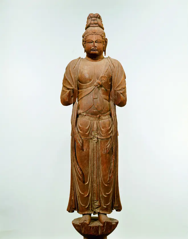 重要文化財　伝衆宝王菩薩立像　奈良時代・8 世紀　奈良・唐招提寺蔵 （撮影：森村欣司、提供：奈良国立博物館）