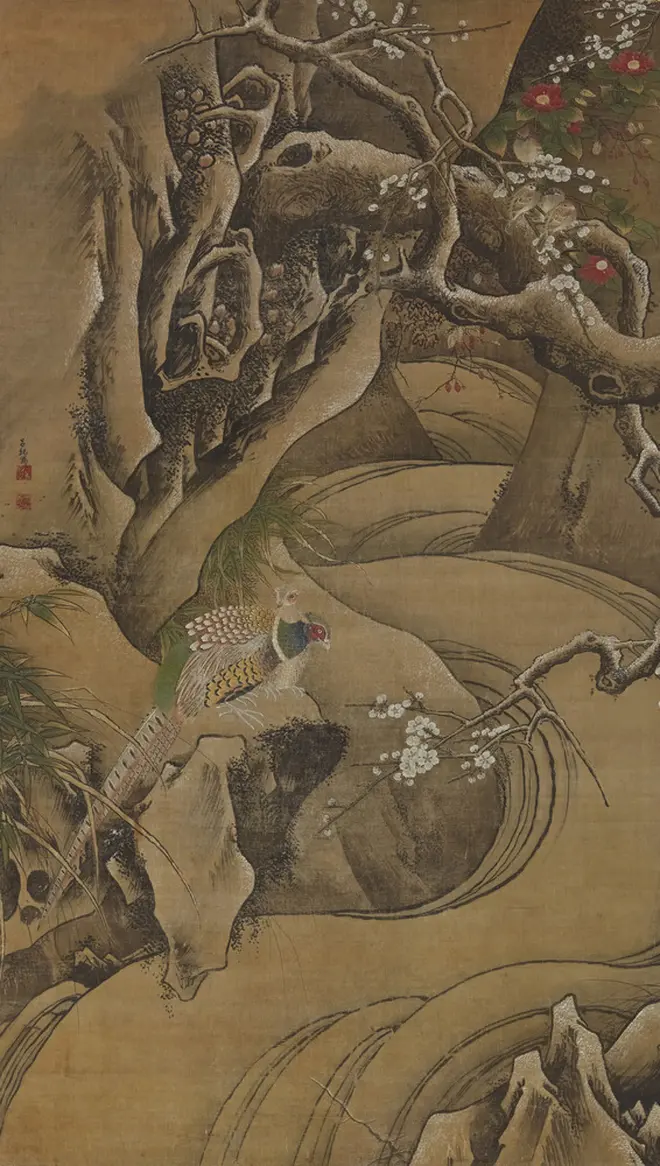 重要文化財　四季花鳥図（部分）　呂紀筆　中国・明時代・15 ～16 世紀　東京国立博物館蔵   【展示期間：4月13日～5月6日】